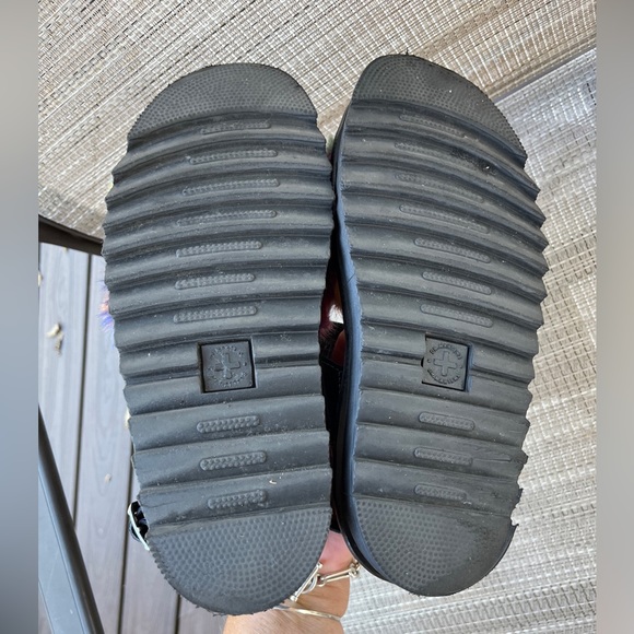 DR MARTEN LADIES BLACK VOSS II FLUFFY RAINBOW SOFTWAIR PLATFORM PRIDE SANDALS - Picture 9 of 16